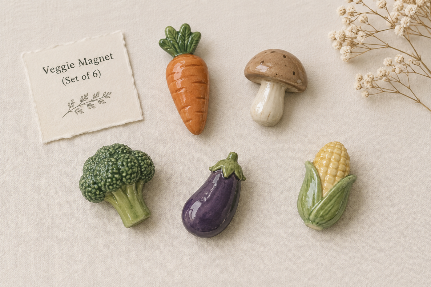 Veggie Fridge Magnets (Set of 6)