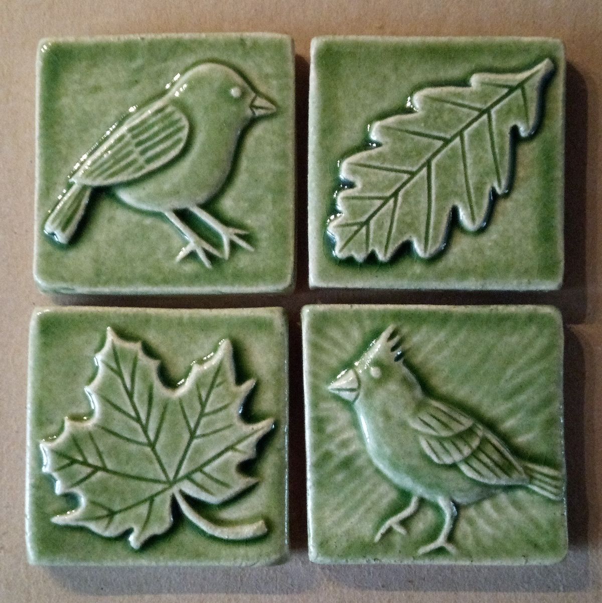 Leaf Wall Tiles (Set of 3)